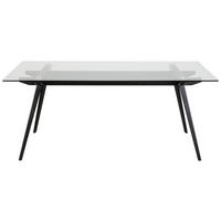 JEDILNA MIZA, črna  - črna, Design, kovina/steklo (180/90/75cm) - MID.YOU