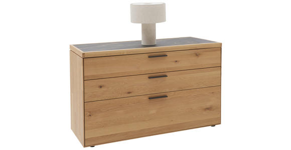 KOMMODE in 122/75/45 cm - Wildeiche/Schwarz, Design, Holz/Metall (122/75/45cm) - Valnatura