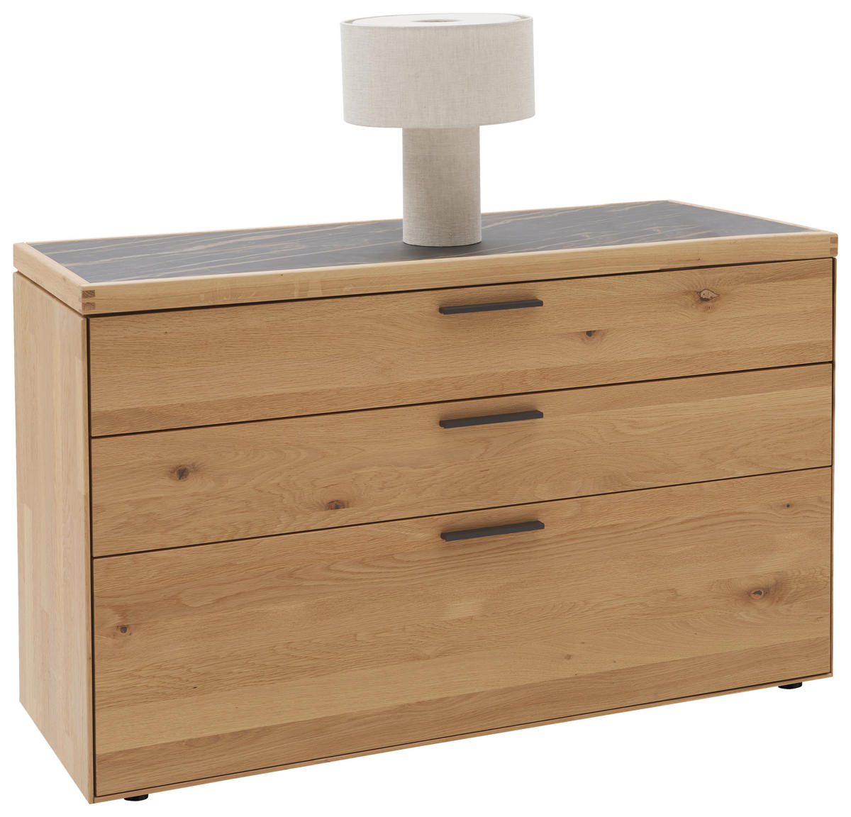 KOMMODE  in 122/75/45 cm  - Wildeiche/Schwarz, Design, Holz/Metall (122/75/45cm) - Valnatura