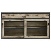 SIDEBOARD Eichefarben, Dunkelgrau  171/90,9/43,8 cm  - Dunkelgrau/Eichefarben, MODERN, Glas/Holzwerkstoff (171/90,9/43,8cm) - Xora