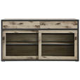 SIDEBOARD Eichefarben, Dunkelgrau  171/90,9/43,8 cm  - Dunkelgrau/Eichefarben, MODERN, Glas/Holzwerkstoff (171/90,9/43,8cm) - Xora