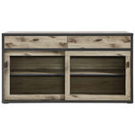 SIDEBOARD Eichefarben, Dunkelgrau  171/90,9/43,8 cm  - Dunkelgrau/Eichefarben, MODERN, Glas/Holzwerkstoff (171/90,9/43,8cm) - Xora