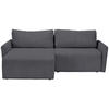 ECKSOFA in Cord Grau  - Schwarz/Grau, Konventionell, Kunststoff/Textil (228/146cm) - MID.YOU