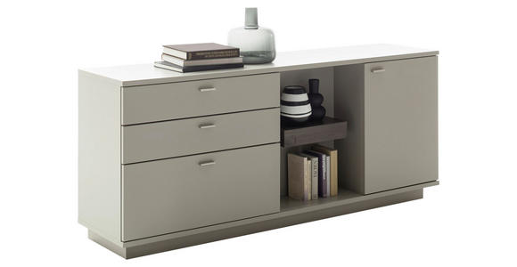 SIDEBOARD 180/77/44 cm in Grau, Eichefarben - Eichefarben/Grau, Design, Holzwerkstoff/Metall (180/77/44cm) - Novel