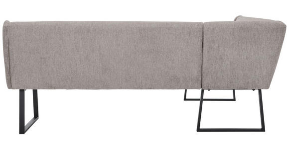 ECKBANK 159/237 cm Webstoff Schwarz, Hellgrau - Hellgrau/Schwarz, Design, Textil/Metall (159/237cm) - Novel