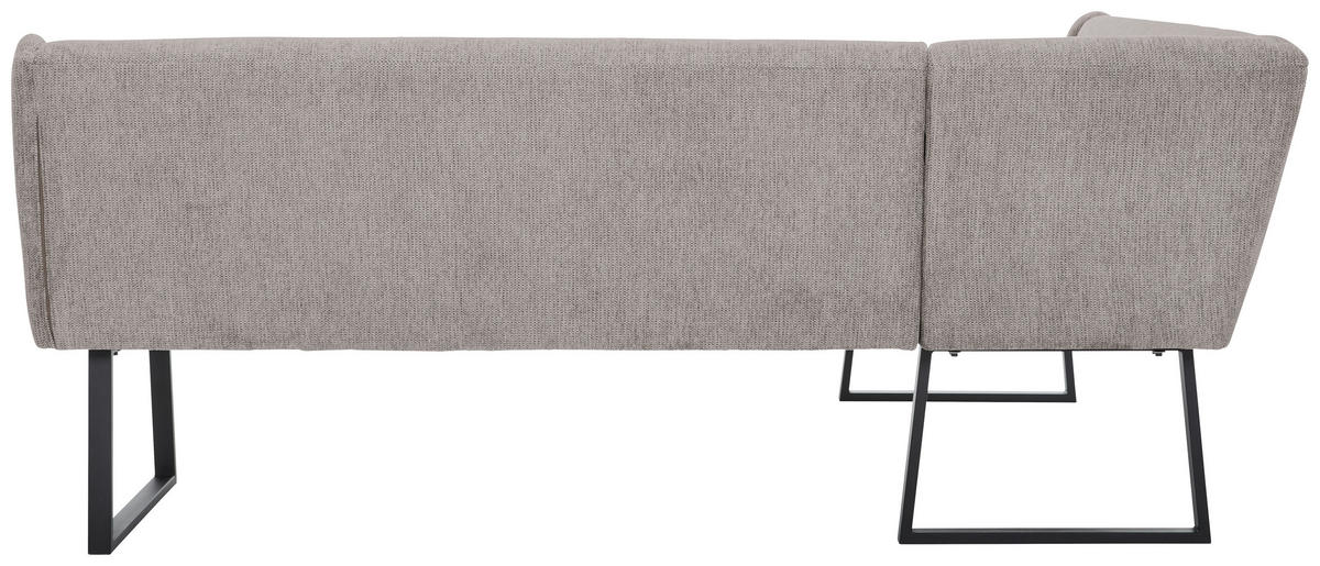 ECKBANK 159/237 cm Webstoff Hellgrau, Schwarz   - Hellgrau/Schwarz, Design, Textil/Metall (159/237cm) - Novel