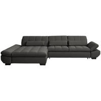 ECKSOFA Flachgewebe Dunkelgrau  - Dunkelgrau/Schwarz, Design, Textil/Metall (204/341cm) - Xora