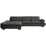 ECKSOFA  in Flachgewebe Dunkelgrau  204/341 cm  - Dunkelgrau/Schwarz, Design, Textil/Metall (204/341cm) - Xora