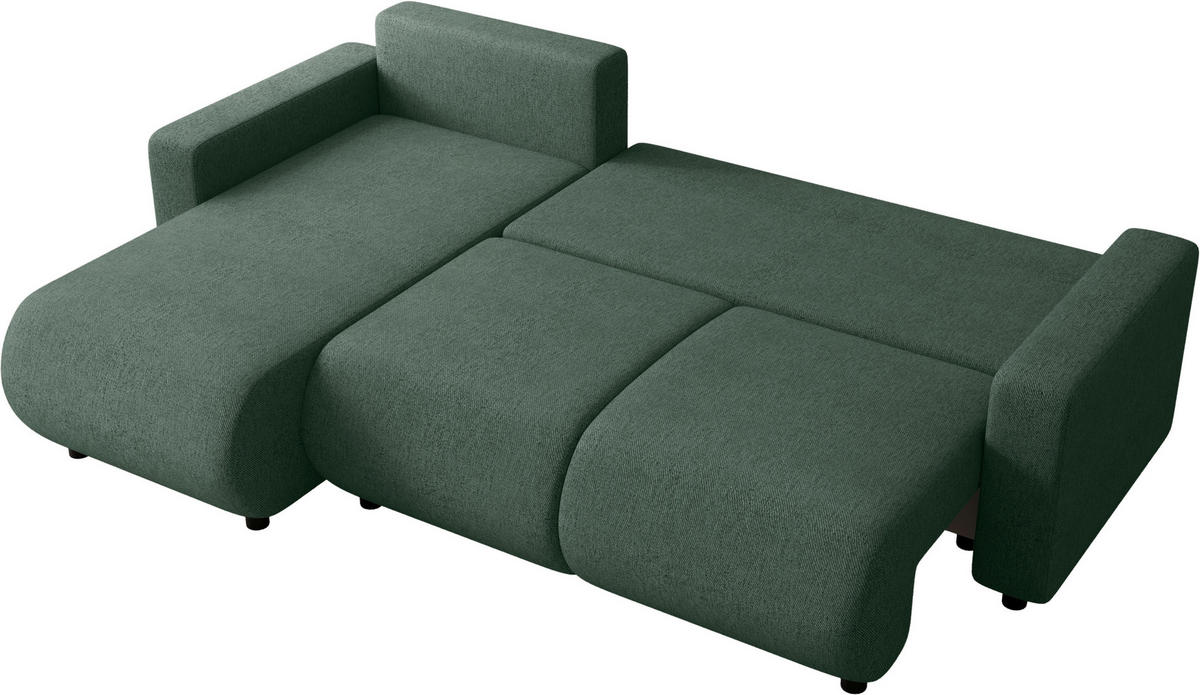 ECKSOFA Grün Webstoff  - Schwarz/Grün, MODERN, Kunststoff/Textil (150/240cm) - Xora