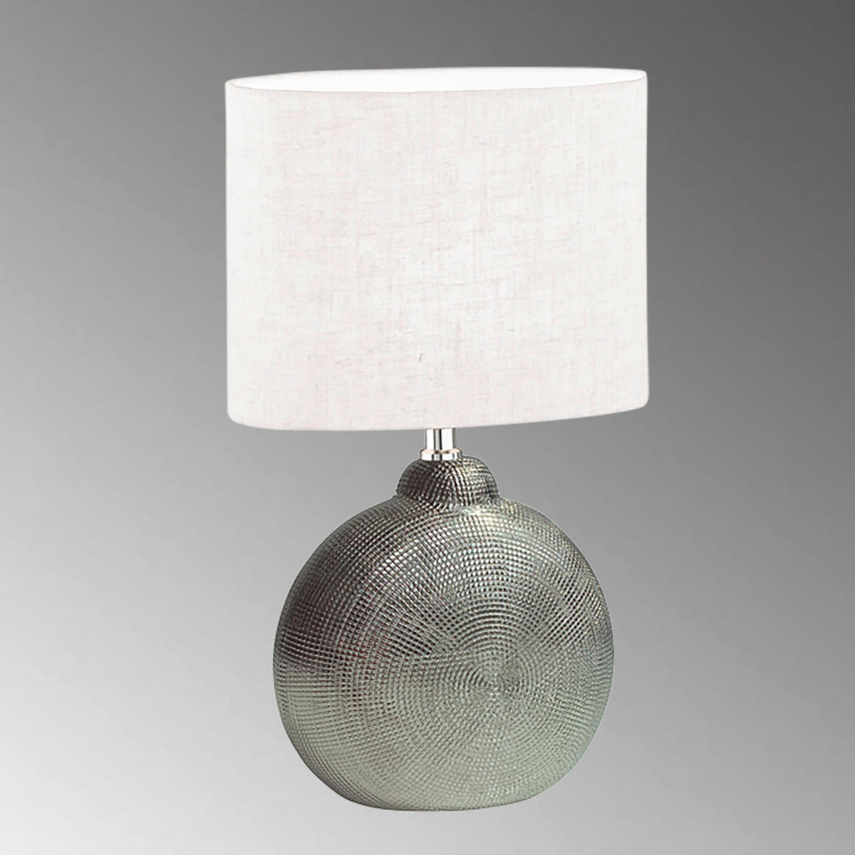 TISCHLEUCHTE 23/13/39 cm   - Silberfarben/Weiß, Basics, Keramik/Textil (23/13/39cm) - Fischer & Honsel