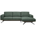 ECKSOFA in Struktur Grün  262/157 cm  - Schwarz/Grün, Design, Textil/Metall (262/157cm) - Novel