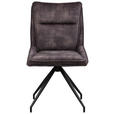 STUHL  Sitzfläche 360° drehbar Webstoff  Schwarz, Dunkelbraun  - Dunkelbraun/Schwarz, Design, Textil/Metall (52/92/61cm) - Carryhome