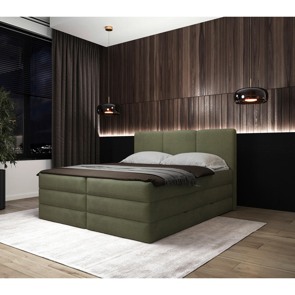 Boxspringbett Mit Topper & Bettkasten 180x200 Castel V