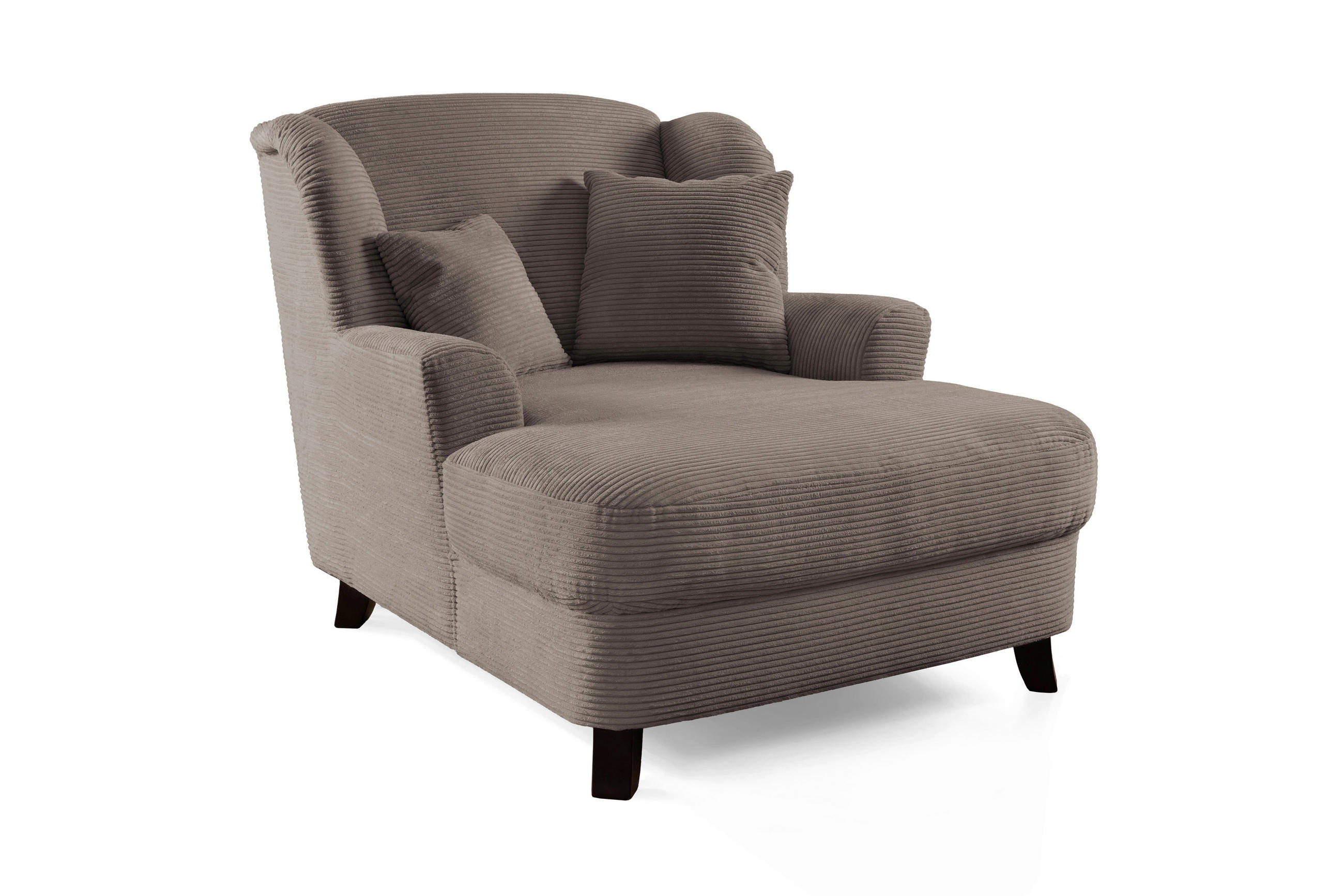 XXL-SESSEL Cord Taupe    - Taupe/Dunkelbraun, KONVENTIONELL, Holz/Textil (109/104/145cm) - Sit & More