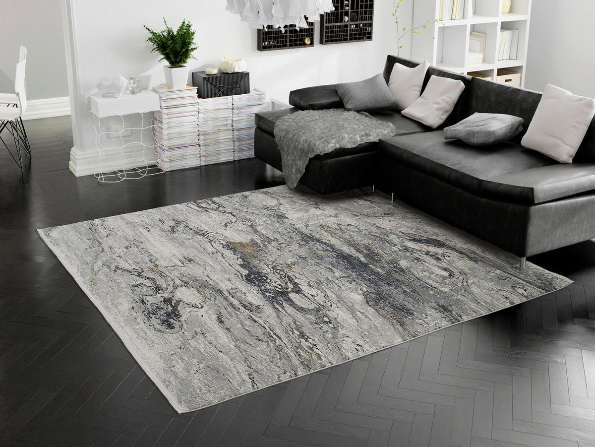 WEBTEPPICH 200/250 cm Lille Grau, Goldfarben  - Goldfarben/Grau, Design, Textil (200/250cm) - Dieter Knoll