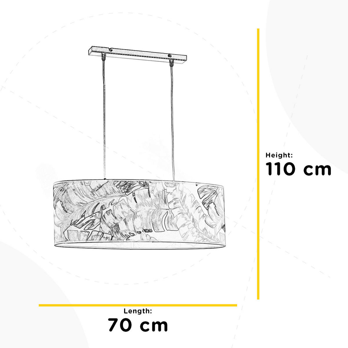 HÄNGELEUCHTE 70/40/110 cm  - Grau, Basics, Textil/Metall (70/40/110cm)