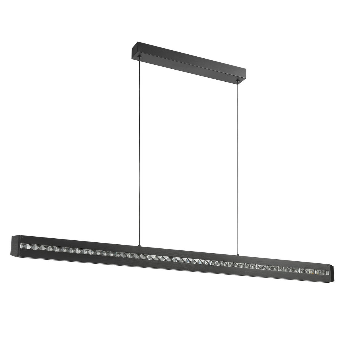 LED-HÄNGELEUCHTE Banda 115/6,5/150 cm   - Schwarz, Design, Glas/Metall (115/6,5/150cm) - Brilliant
