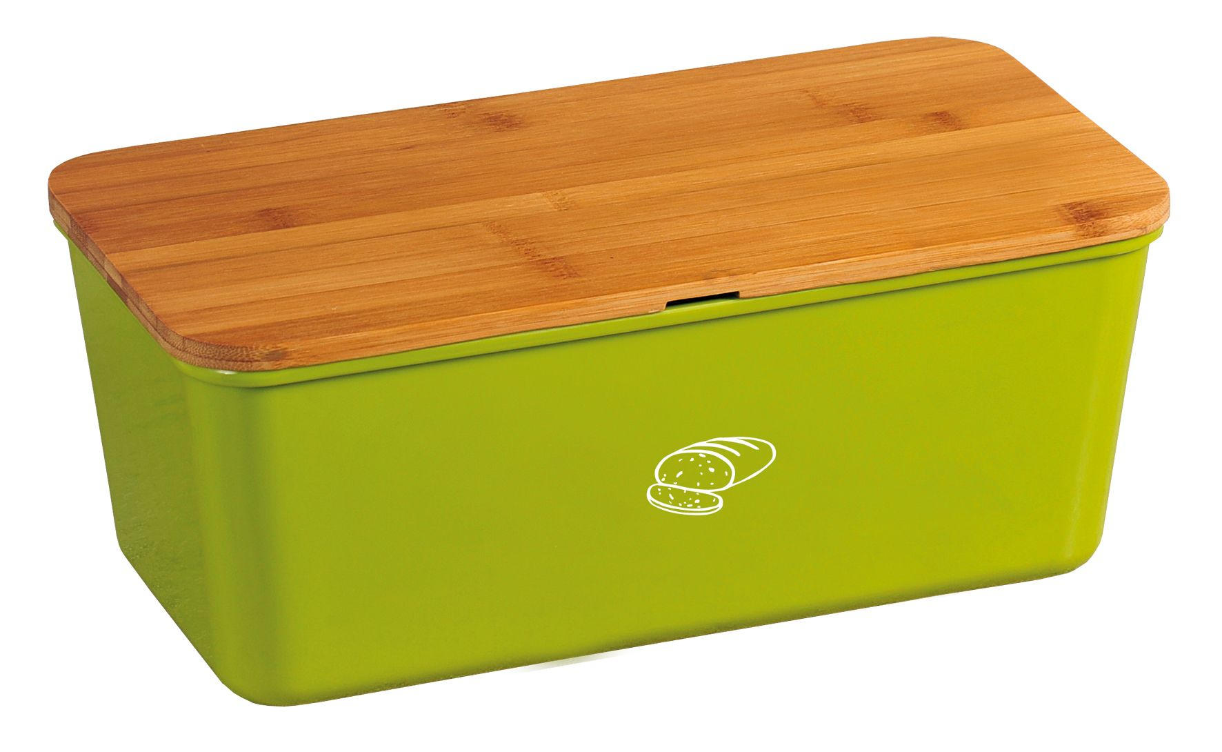 BOX NA CHLIEB - prírodné farby/zelená, Basics, drevo/plast (34/18/13cm) - Novel