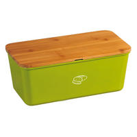 BROTBOX  - Naturfarben/Grün, Basics, Holz/Kunststoff (34/18/13cm)