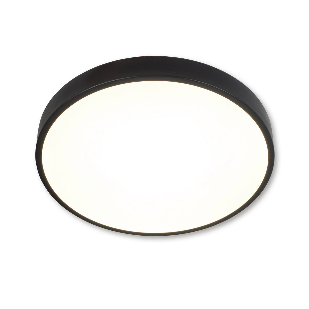 STROPNÉ LED SVIETIDLO, 40/40/5 cm - čierna, Basics, kov/plast (40/40/5cm)