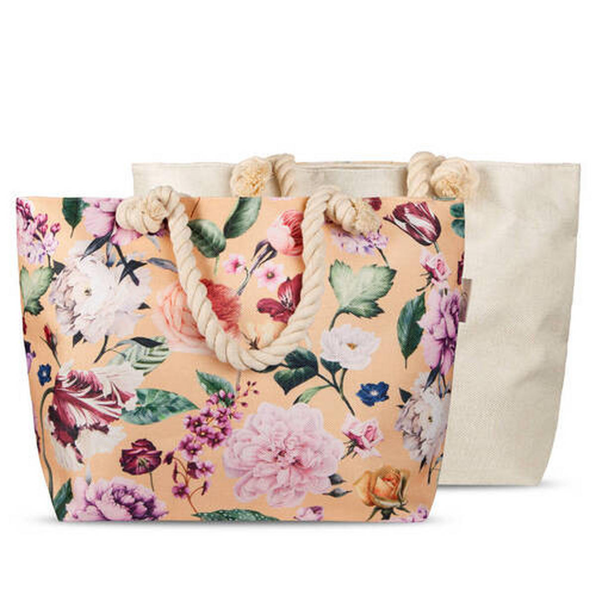 STRANDTASCHE - Gelb/Goldfarben, KONVENTIONELL, Textil (43/60cm)