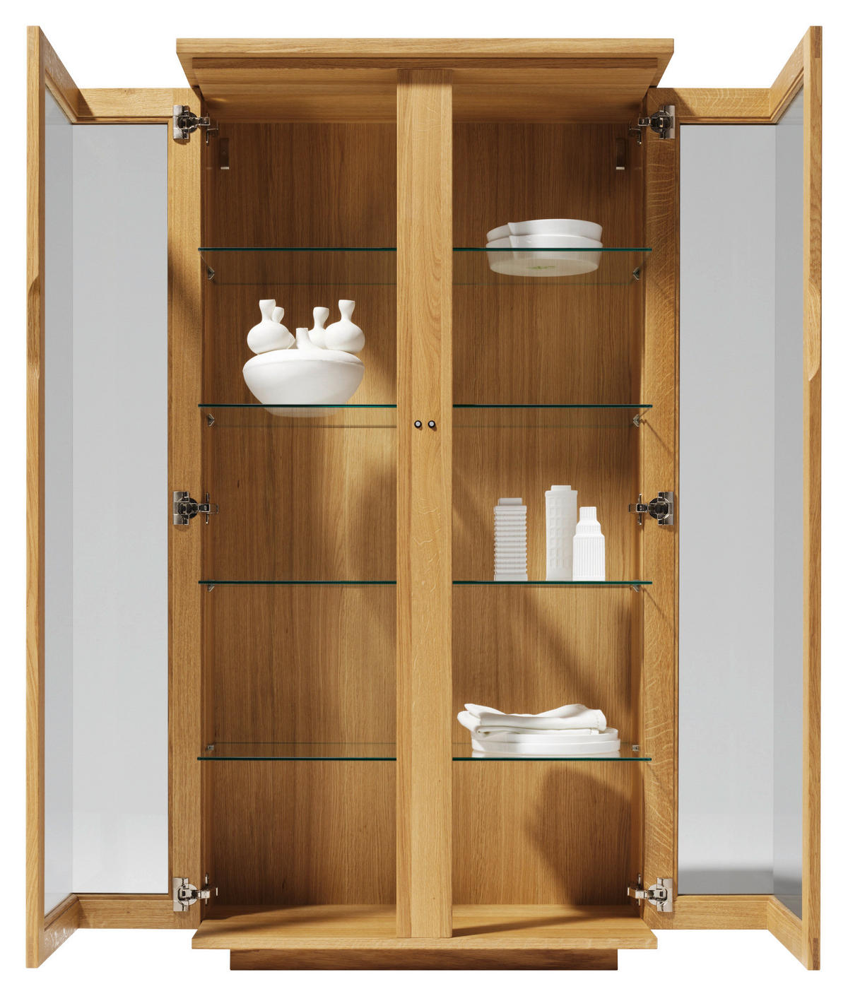 VITRINE  in massiv Eiche Eichefarben - Eichefarben, Design, Glas/Holz (80/151,5/41,9cm) - Team 7