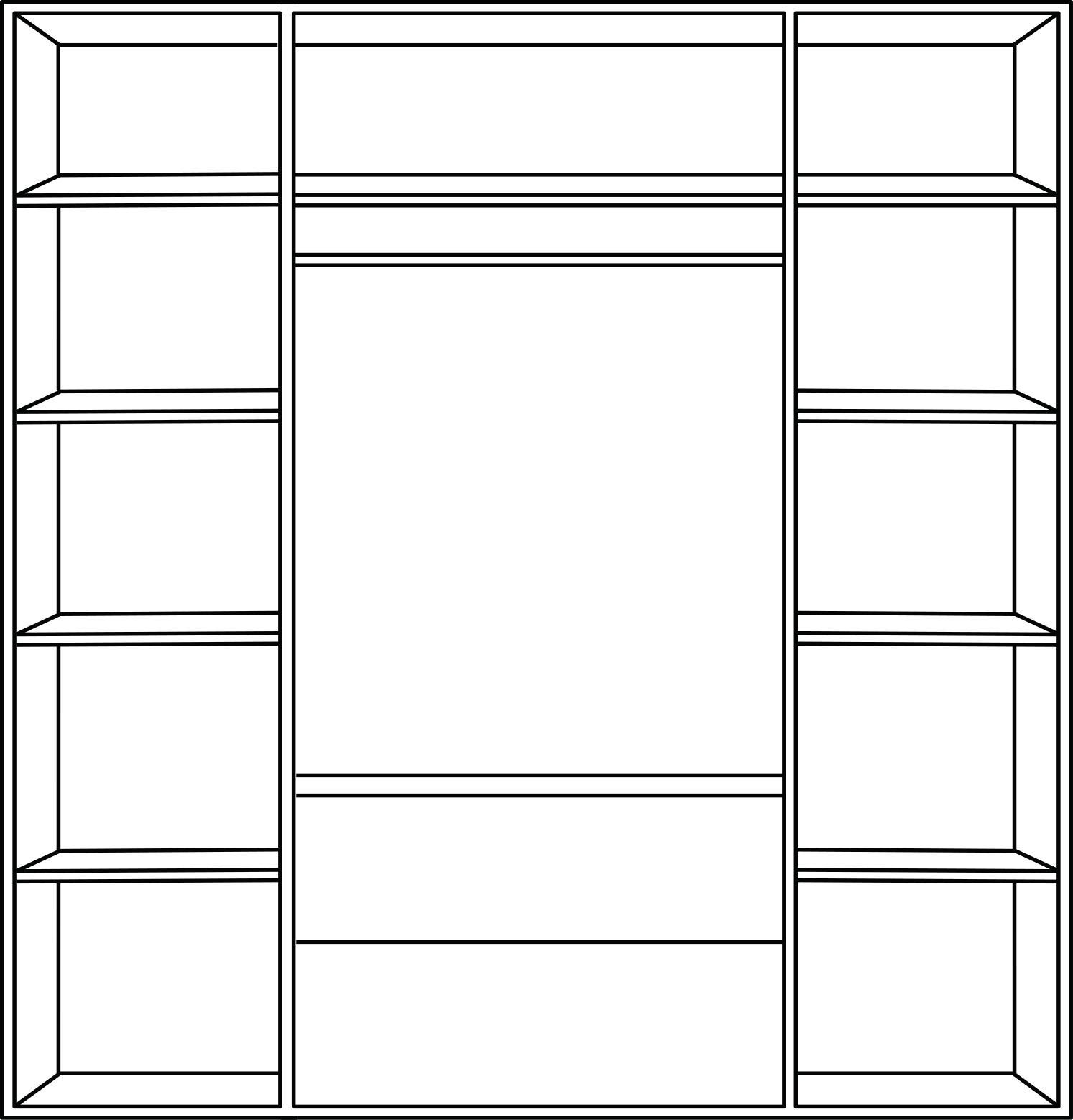 DREHTÜRENSCHRANK in Weiss, Silbereichenfarben  - Weiss/Silberfarben, Basics, Holzwerkstoff/Metall (175,8/205,9/55,6cm) - Paidi