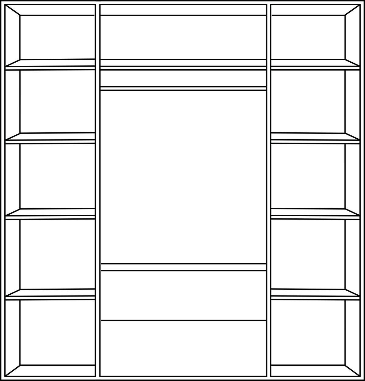 DREHTÜRENSCHRANK in Weiss, Silbereichenfarben  - Weiss/Silberfarben, Basics, Holzwerkstoff/Metall (175,8/205,9/55,6cm) - Paidi
