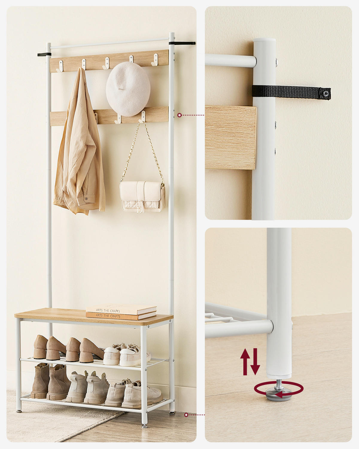 GARDEROBE  in 70/177/32 cm  - Eichefarben/Weiß, Trend, Holzwerkstoff/Metall (70/177/32cm) - Boxxx