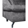 WOHNLANDSCHAFT in Struktur Dunkelgrau  - Dunkelgrau/Schwarz, KONVENTIONELL, Textil/Metall (253/357/188cm) - Carryhome