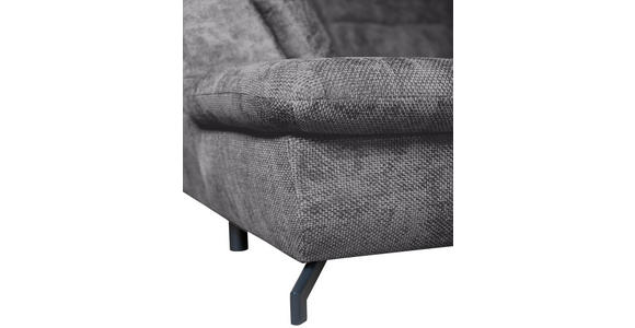 WOHNLANDSCHAFT in Struktur Dunkelgrau  - Dunkelgrau/Schwarz, KONVENTIONELL, Textil/Metall (253/357/188cm) - Carryhome
