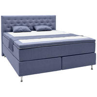 KONTINENTALSÄNG 180/200 cm  i grå  - aluminiumfärg/grå, Design, metall/trämaterial (180/200cm) - Elegando