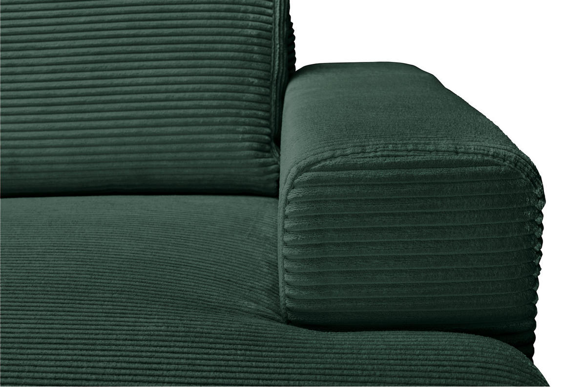 CloseUp von Carryhome ECKSOFA Dunkelgrün Cord.