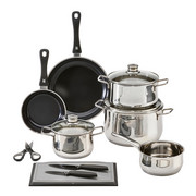 KOCHTOPFSET Edelstahl 10-teilig - Edelstahlfarben, Basics, Glas/Metall - WMF