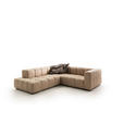 ECKSOFA in Echtleder Hellbraun  255/244 cm  - Hellbraun/Schwarz, Design, Leder/Metall (255/244cm) - Emilio Belluti