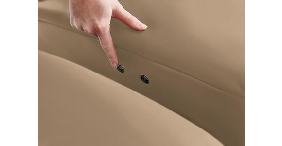 3-SITZER-SOFA Latina in Echtleder Hellbraun   - Hellbraun/Alufarben, Design, Leder/Metall (190/82/99cm) - Dieter Knoll