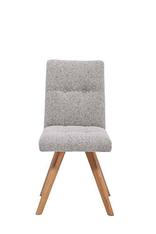 STUHL Mikrofaser Grau, Eichefarben Eiche massiv  - Eichefarben/Grau, LIFESTYLE, Holz/Textil (45/90,5/61cm) - Boxxx