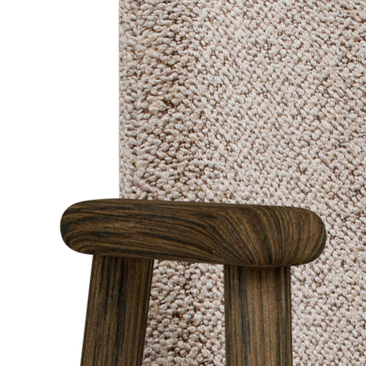 STOL MED ARMSTÖD 2 styck  bouclé  - beige/mörkbrun, Modern, trä/textil (55,5/80,5/57cm) - MID.YOU