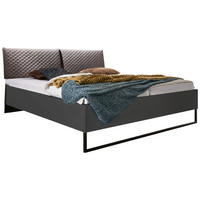 POLSTERBETT 189/210 cm,  in Graphitfarben, Grau,  - Graphitfarben/Schwarz, MODERN, Metall (189/210cm) - MID.YOU