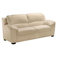 3-SITZER-SOFA Lederlook Beige  - Beige/Schwarz, KONVENTIONELL, Kunststoff/Textil (182/90/90cm) - MID.YOU