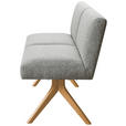 SITZBANK 160/85/69 cm Webstoff Hellgrau Eiche vollmassiv  - Eichefarben/Hellgrau, KONVENTIONELL, Holz/Textil (160/85/69cm) - Linea Natura