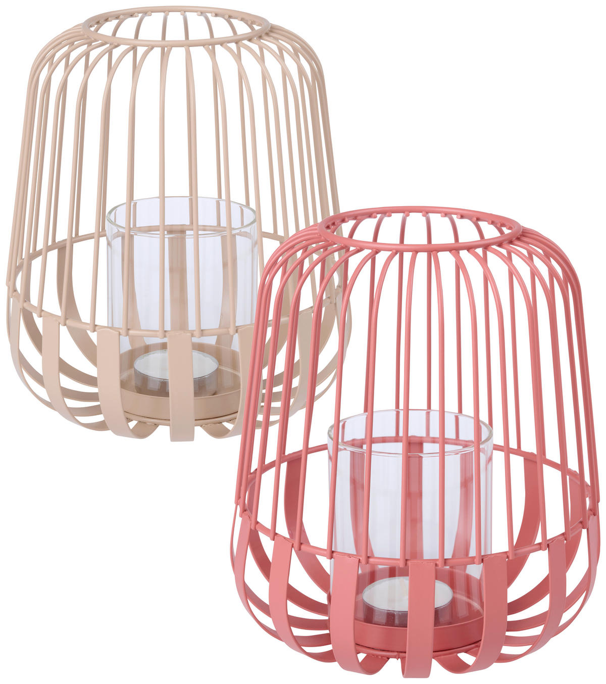 WINDLICHT - Altrosa/Rosa, Trend, Metall (15,50/15,50/17,00cm)
