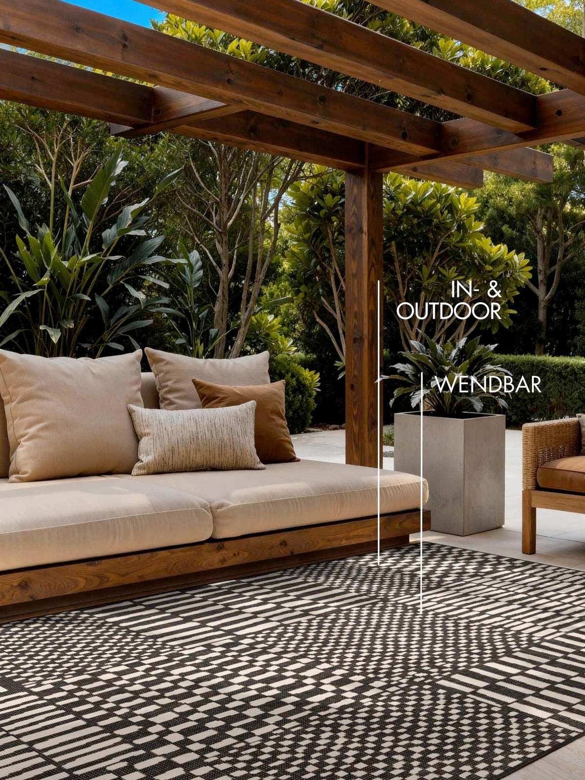 FLACHWEBETEPPICH 200/300 cm Haringey Schwarz, Weiß rechteckig  - Schwarz/Weiß, Design, Kunststoff (200/300cm)