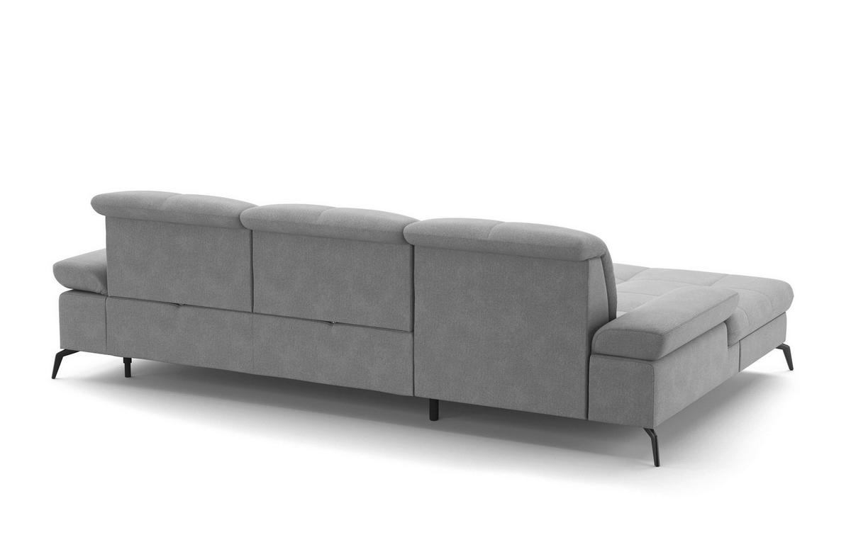 ECKSOFA in Flachgewebe Grau  - Schwarz/Grau, Konventionell, Textil/Metall (185/279cm) - Sit & More