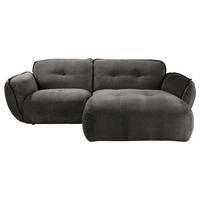 ECKSOFA BE FLUFFY Anthrazit Chenille  - Anthrazit/Schwarz, MODERN, Kunststoff/Textil (269/184cm) - Trendmanufaktur