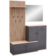 GARDEROBE  in 148/199/38 cm  - Anthrazit/Eiche Artisan, Design, Glas/Holzwerkstoff (148/199/38cm) - Xora