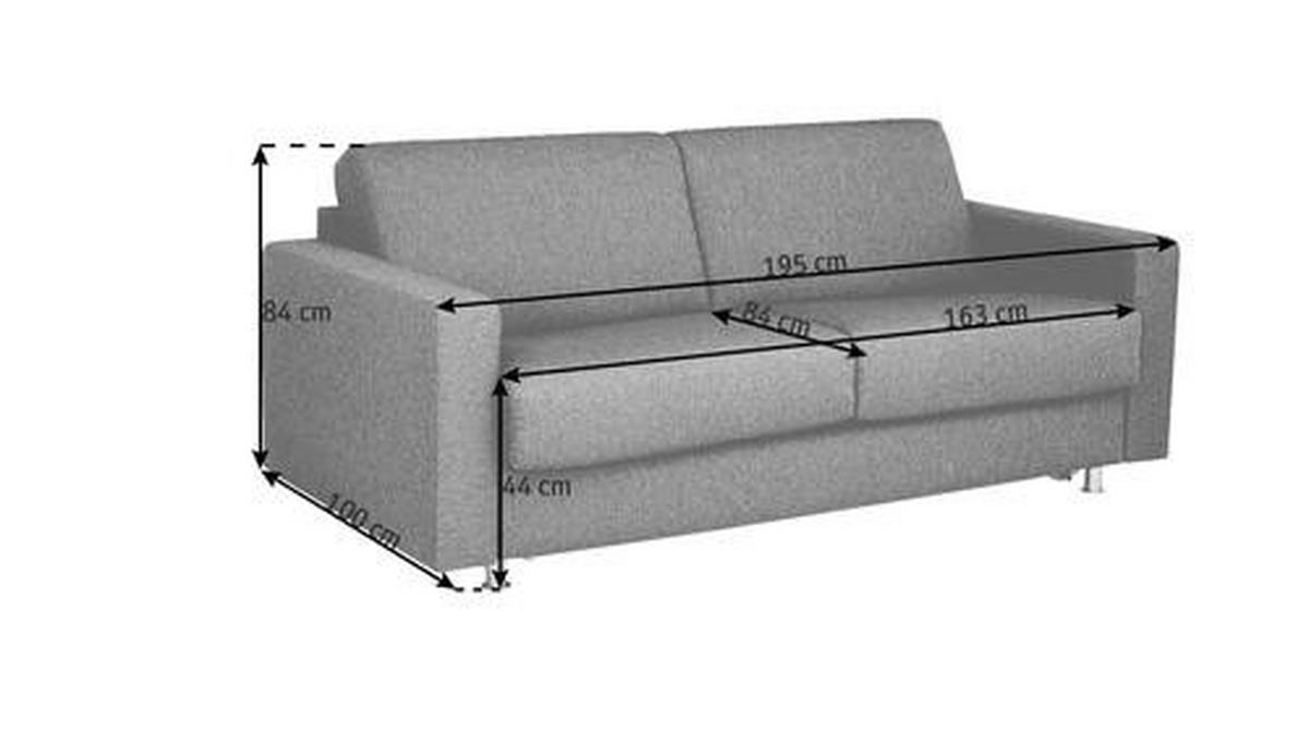 SCHLAFSOFA in Textil Grau  - Chromfarben/Grau, Konventionell, Textil/Metall (195/84/100cm) - Bali