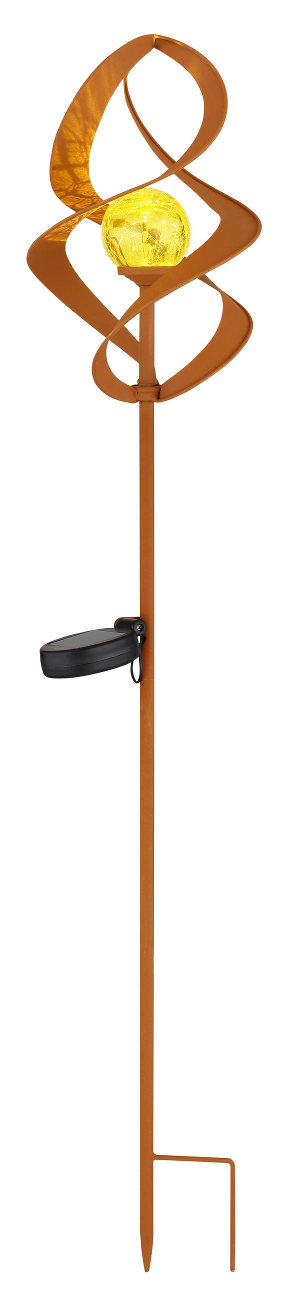 SOLCELLSLAMPA - rostfärgad, Basics, metall/glas (14,5/90cm) - Globo