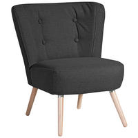 SESSEL Flachgewebe, Leinenoptik Schwarz  - Buchefarben/Schwarz, Design, Holz/Textil (69/80/68cm) - Max Winzer