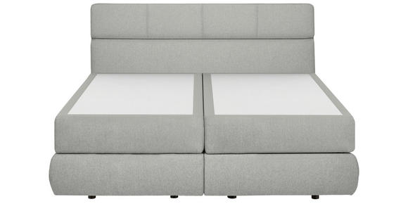 BOXSPRINGBETT 200/200 cm,  in Hellgrau, motorische Verstellbarkeit, Matratzen, unterschiedliche Matratzenhärtegrade je Bettseite, H2 + H3 = mittel + fest  - Hellgrau/Schwarz, Design, Kunststoff/Textil (200/200cm) - Dieter Knoll